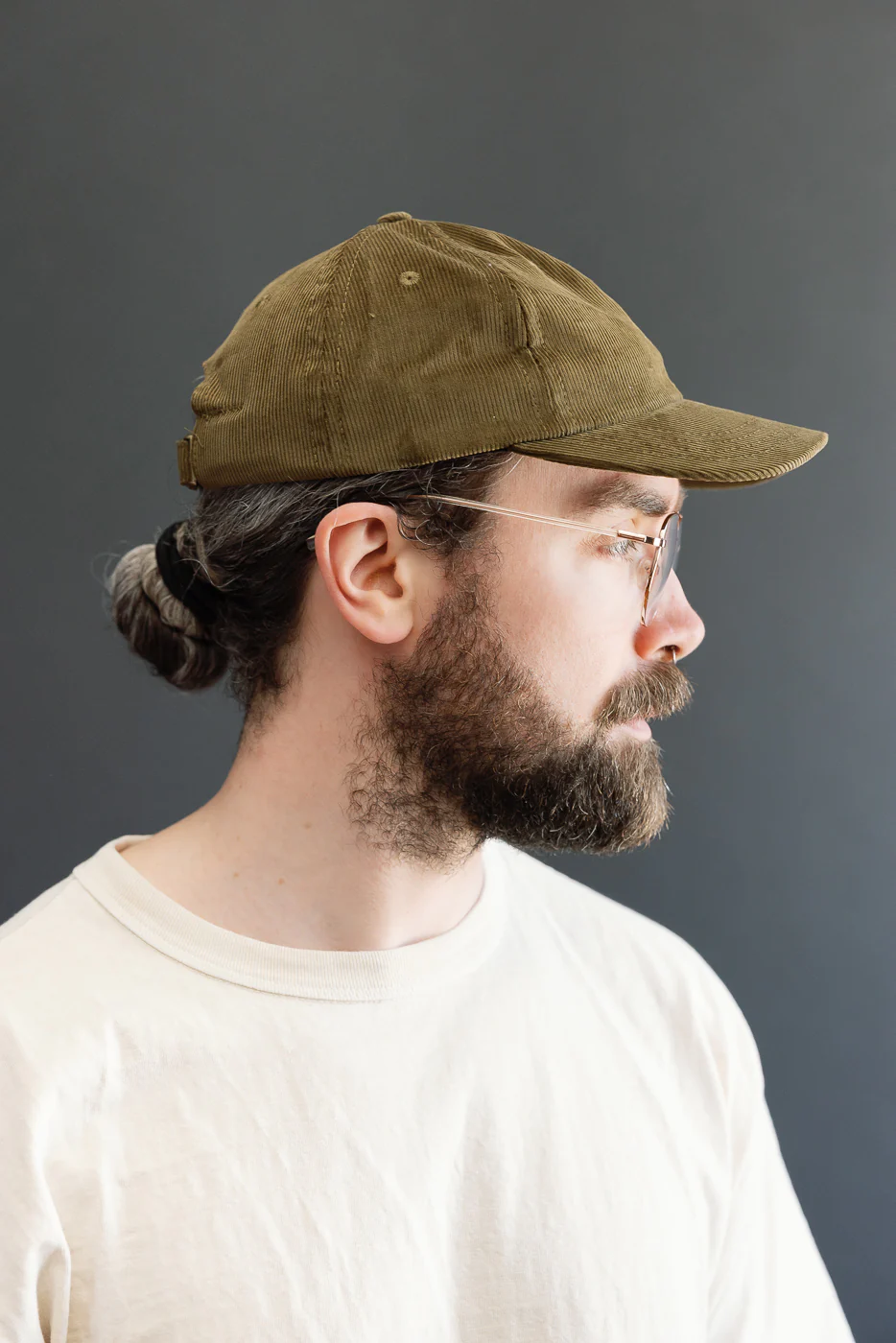 Corduory Baseball Hat - Olive - Image 7
