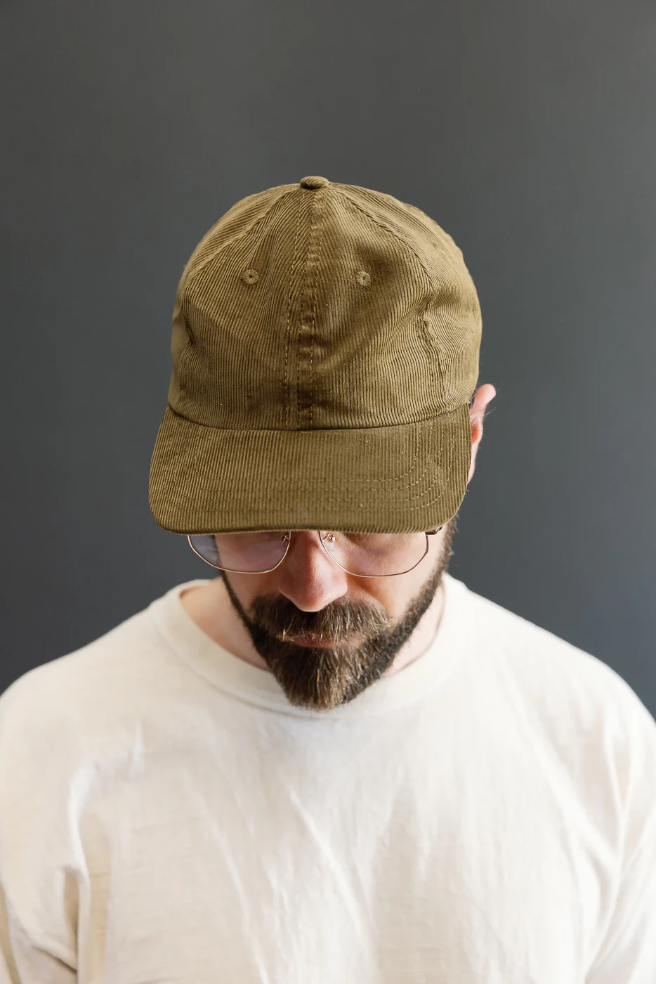 Corduory Baseball Hat - Olive - Image 8
