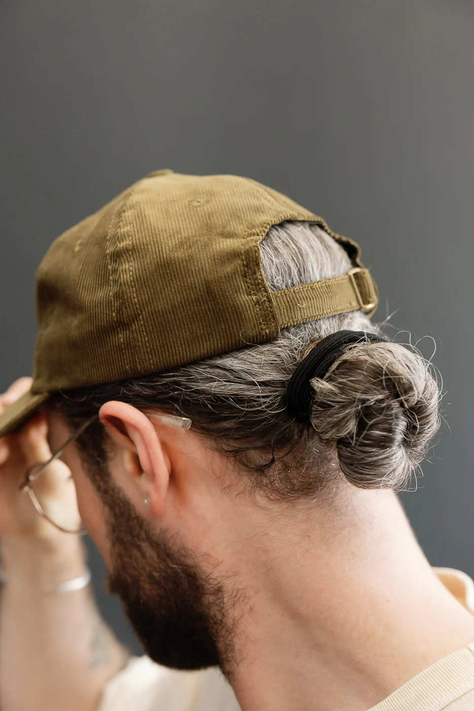 Corduory Baseball Hat - Olive - Image 9