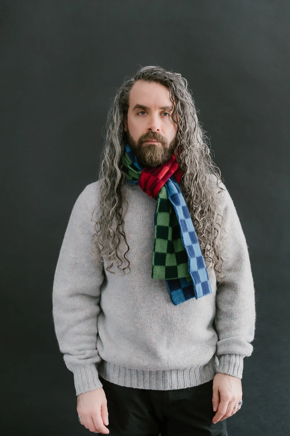 Cosmic Checkerboard Scarf - Forest - Image 5