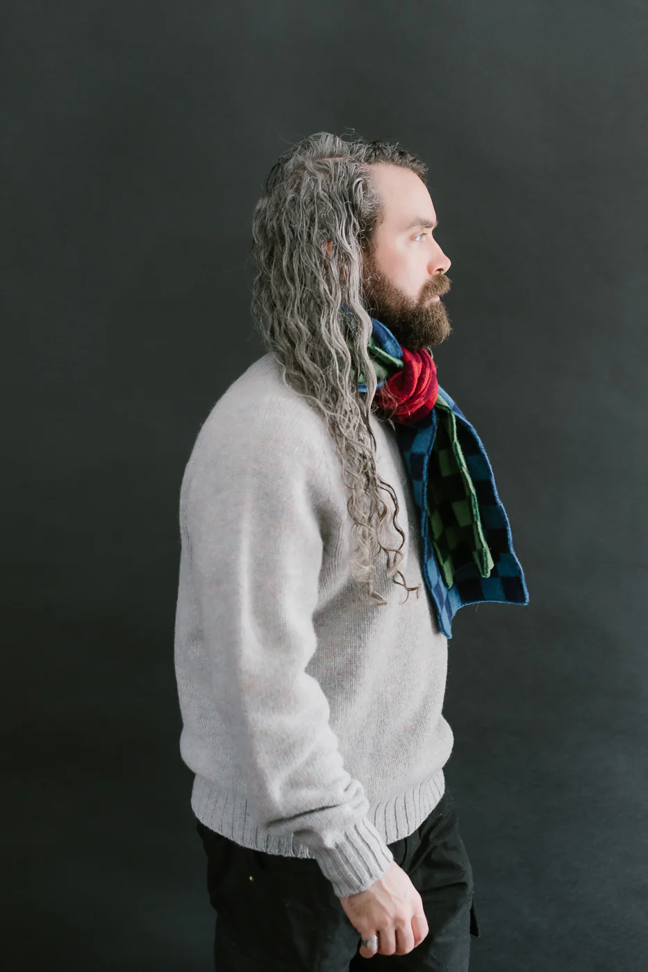 Cosmic Checkerboard Scarf - Forest - Image 6