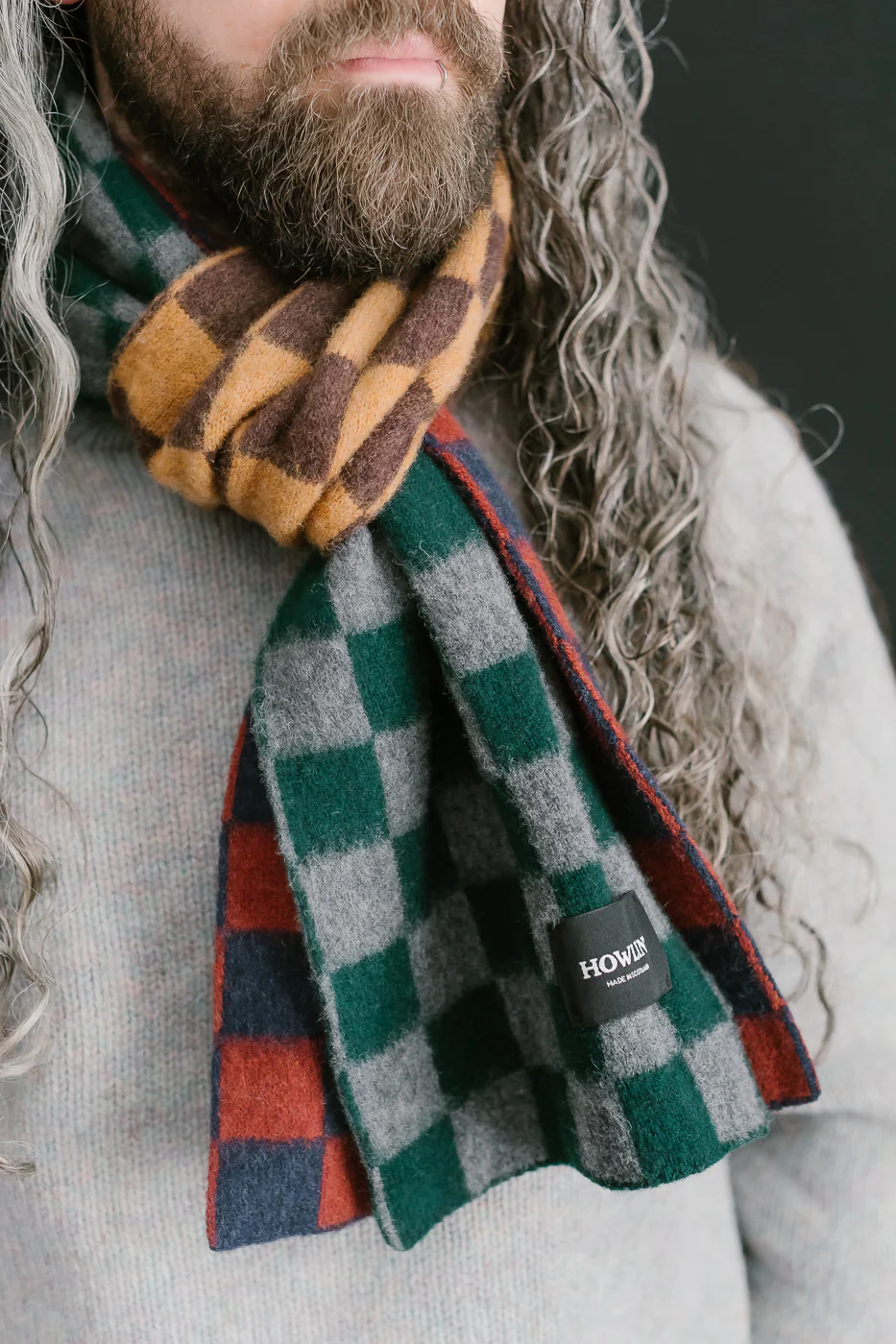 Cosmic Checkerboard Scarf - Navy - Image 8