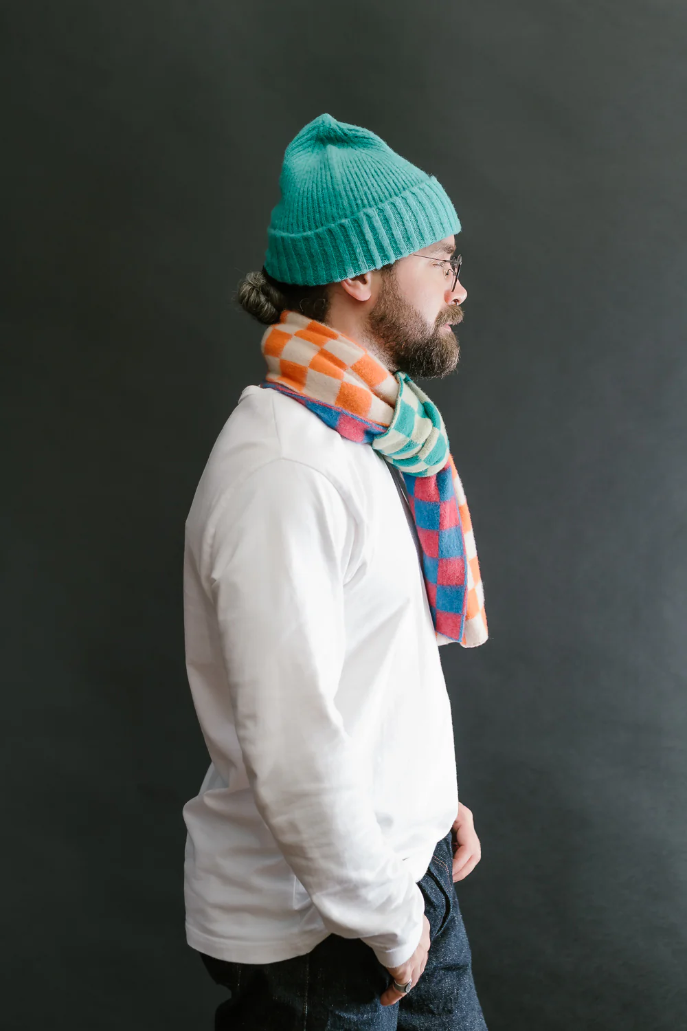 Cosmic Checkerboard Scarf - Sky Dream - Image 8