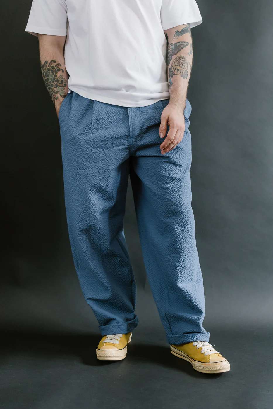 Cosmic Pants Seersucker - Blue - Image 15