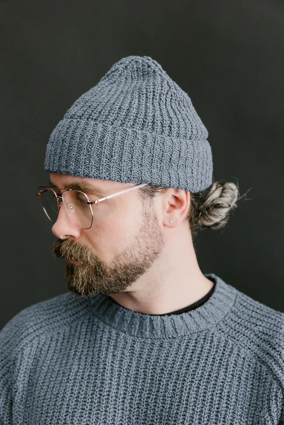 Cotton Bouclé Watch Cap - Lapis - Image 3