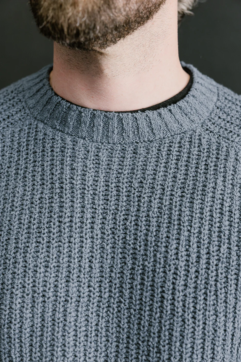 Cotton Crewneck Bouclé Sweater - Lapis - Image 14