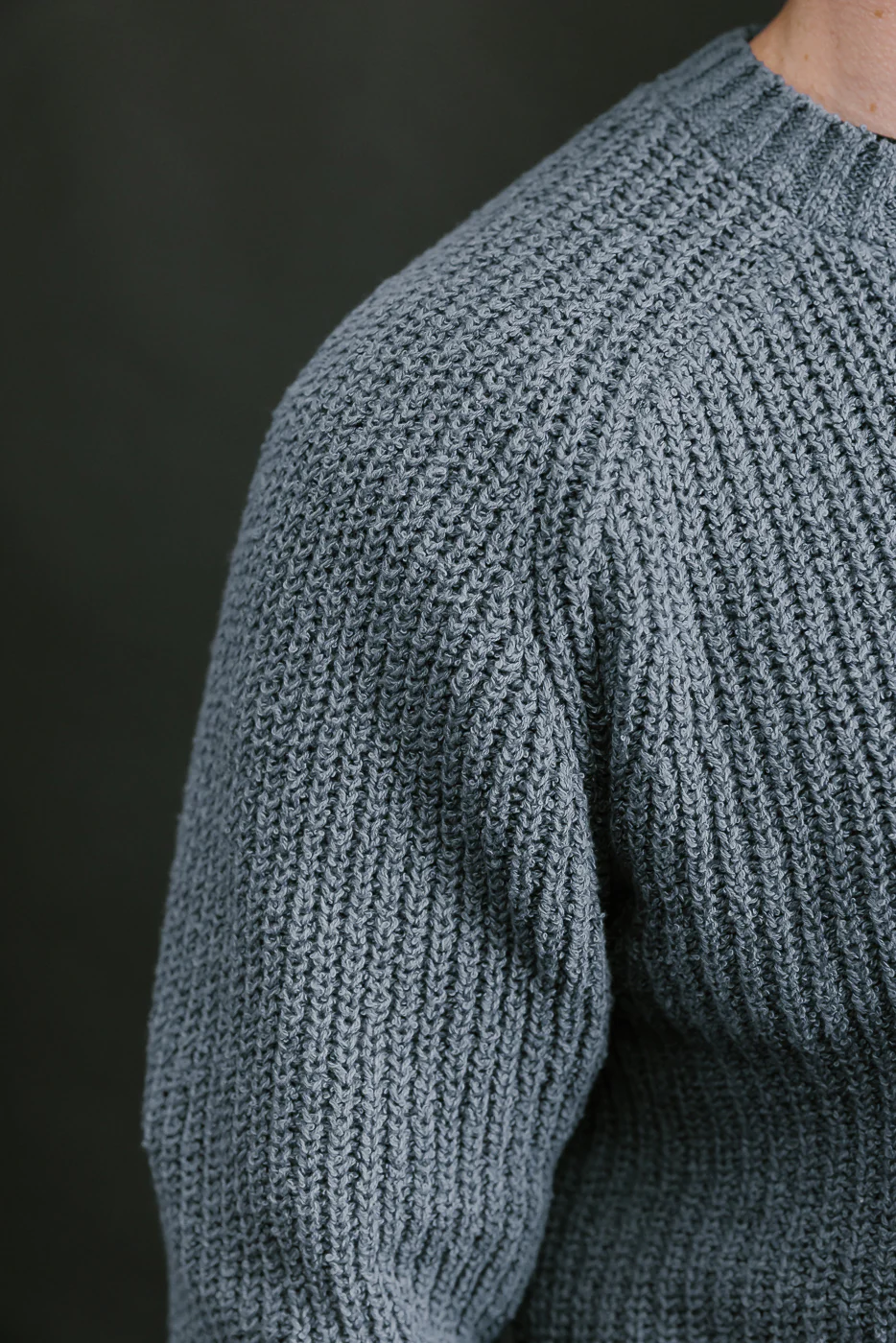 Cotton Crewneck Bouclé Sweater - Lapis - Image 15