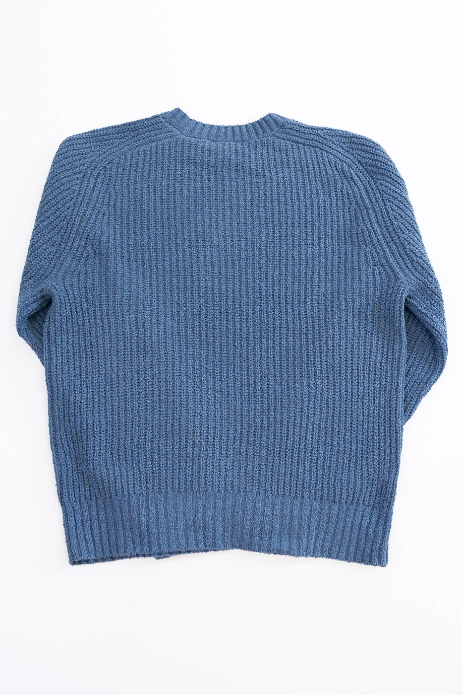 Cotton Crewneck Bouclé Sweater - Lapis - Image 4