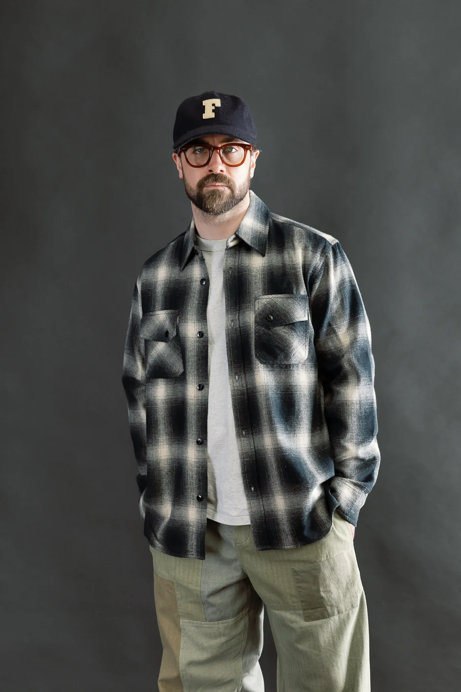 Crosscut Flannel - Black Ombré Plaid - Image 10