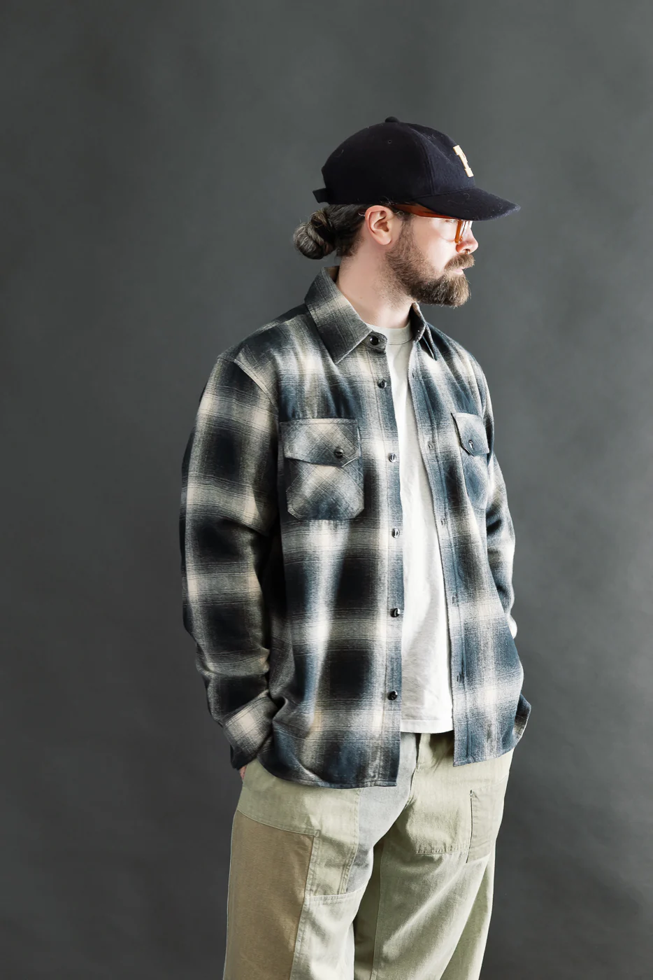 Crosscut Flannel - Black Ombré Plaid - Image 11
