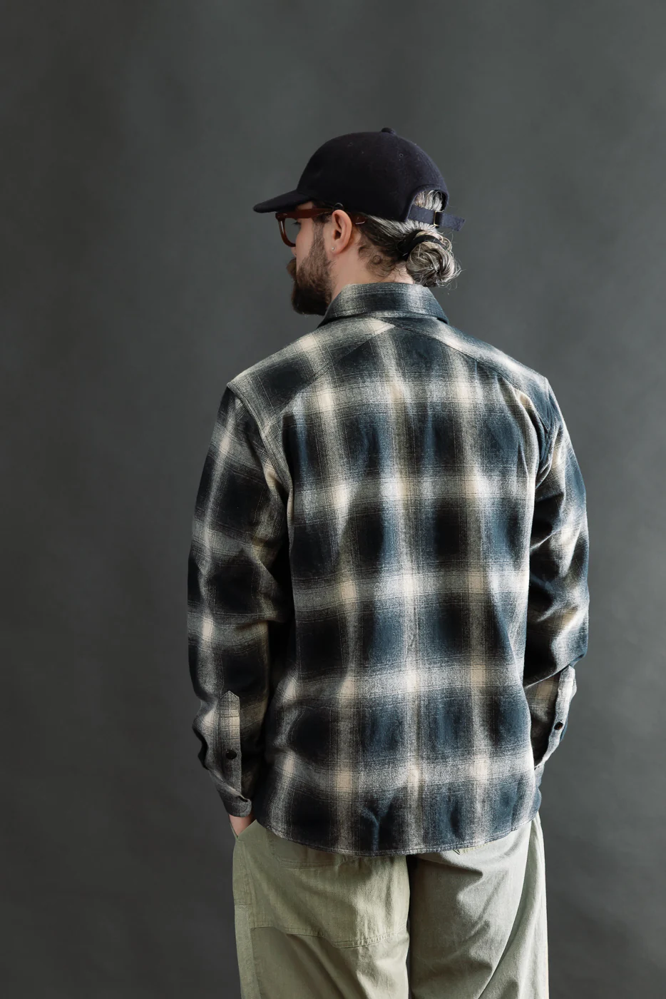 Crosscut Flannel - Black Ombré Plaid - Image 13