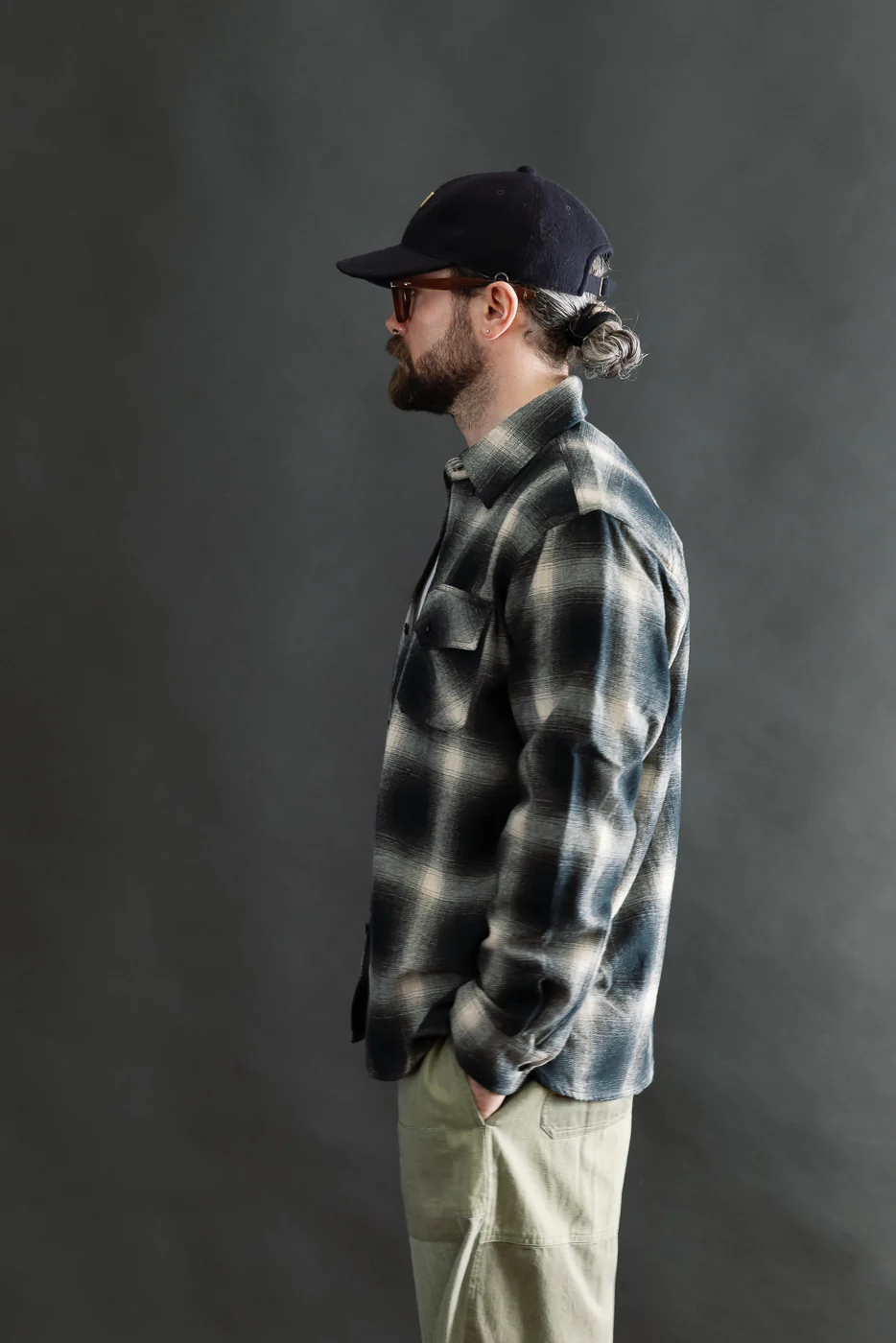 Crosscut Flannel - Black Ombré Plaid - Image 14