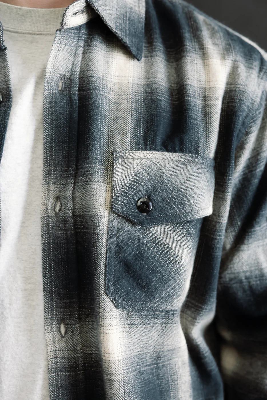 Crosscut Flannel - Black Ombré Plaid - Image 18