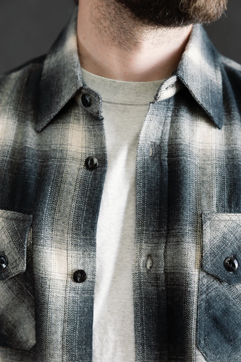 Crosscut Flannel - Black Ombré Plaid - Image 19
