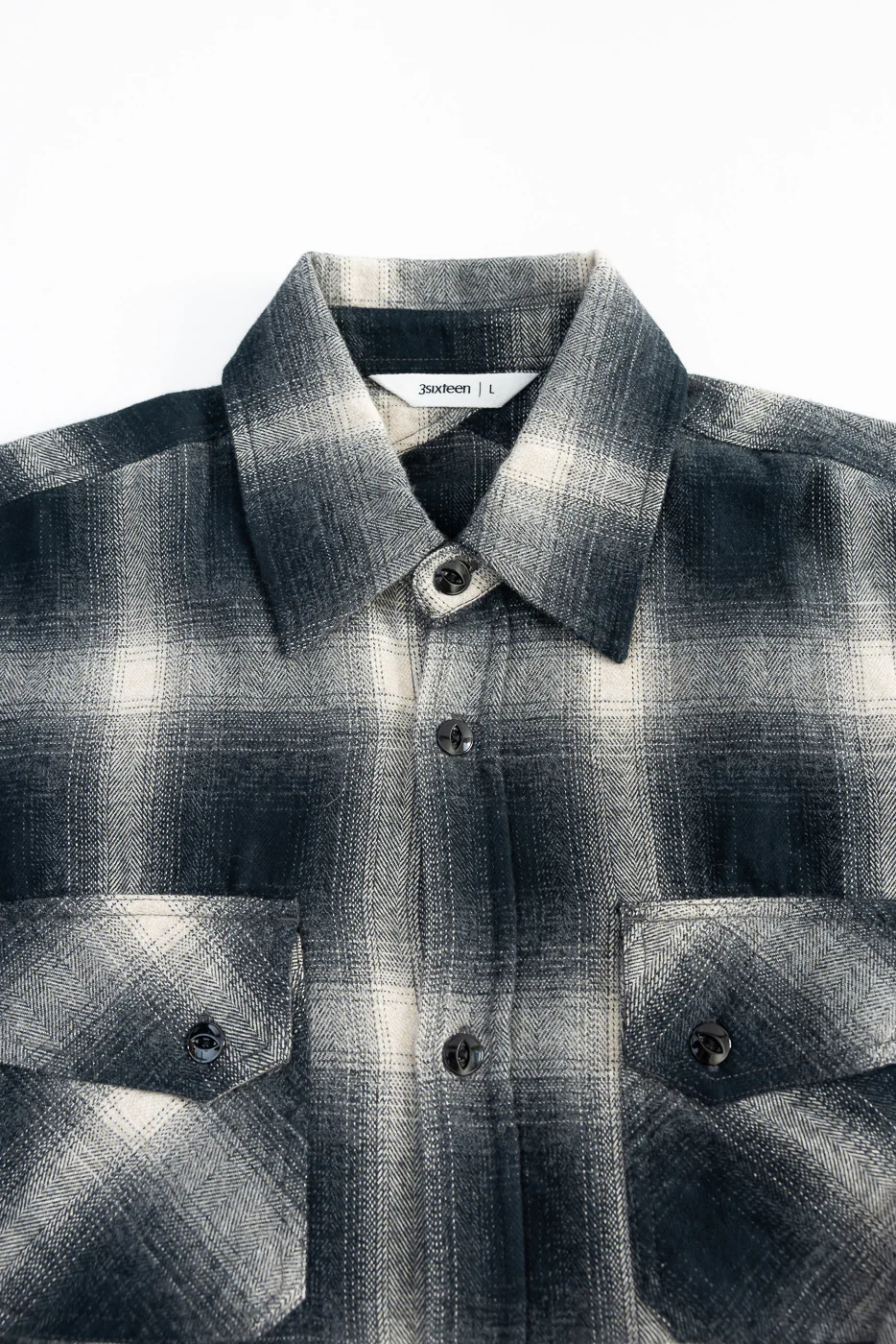 Crosscut Flannel - Black Ombré Plaid - Image 2