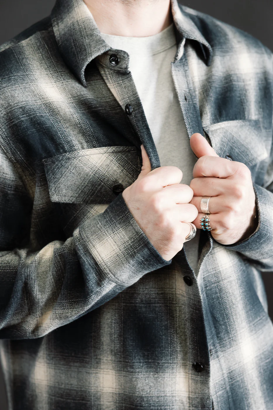 Crosscut Flannel - Black Ombré Plaid - Image 20