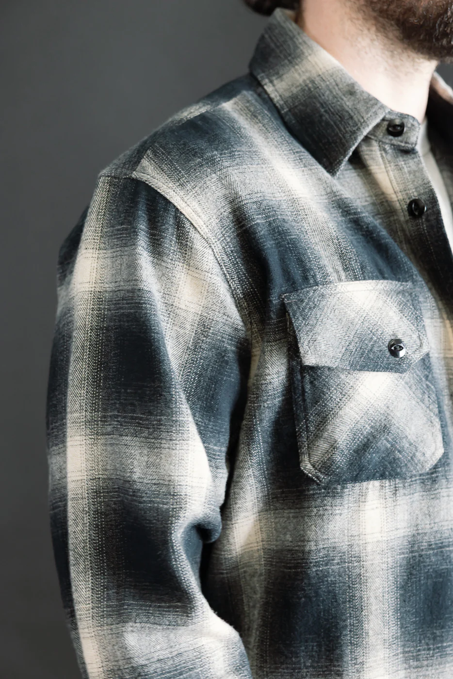 Crosscut Flannel - Black Ombré Plaid - Image 21