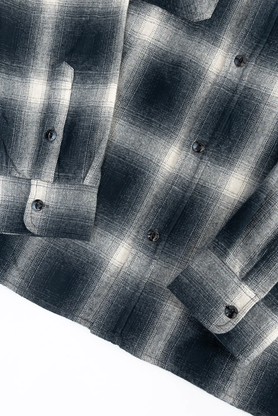 Crosscut Flannel - Black Ombré Plaid - Image 4