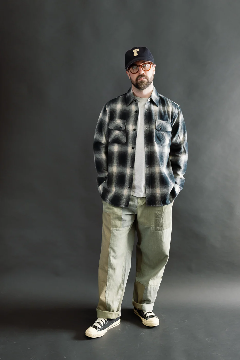 Crosscut Flannel - Black Ombré Plaid - Image 7