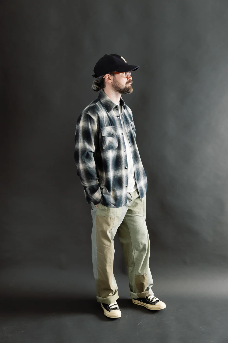 Crosscut Flannel - Black Ombré Plaid - Image 8