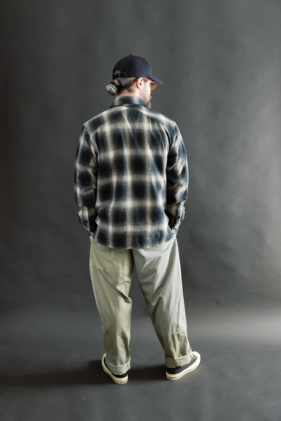 Crosscut Flannel - Black Ombré Plaid - Image 9