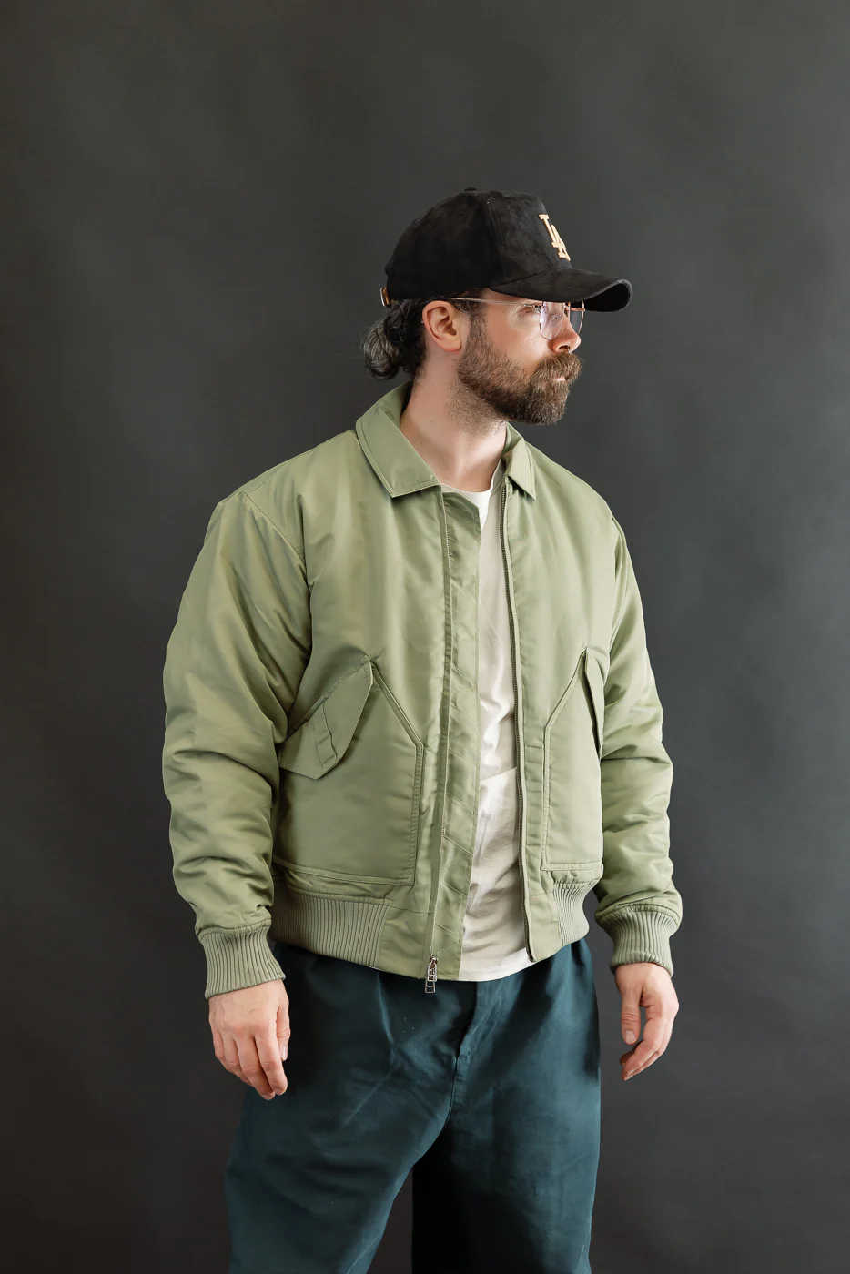 CWU Aviator Satin Flight Jacket - Sage - Image 15