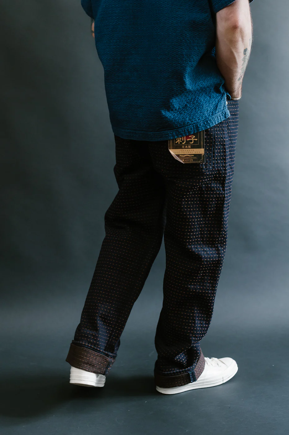 D1897RS - 15.5oz "Kakishibu Sashiko" Indigo Jacquard Denim - Dant Exclusive Regular Straight - Image 14