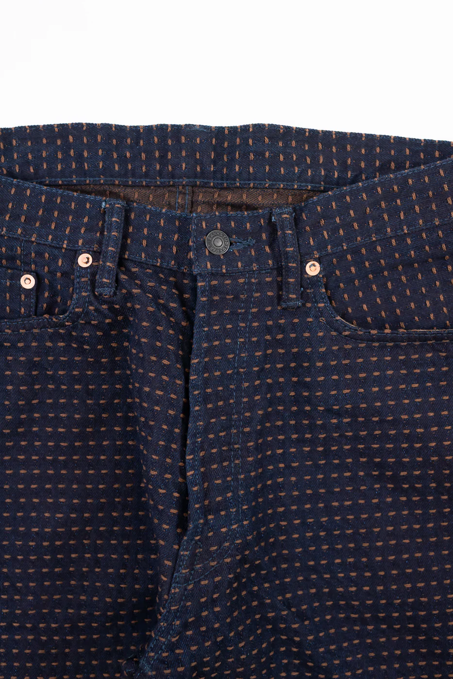 D1897RS - 15.5oz "Kakishibu Sashiko" Indigo Jacquard Denim - Dant Exclusive Regular Straight - Image 3