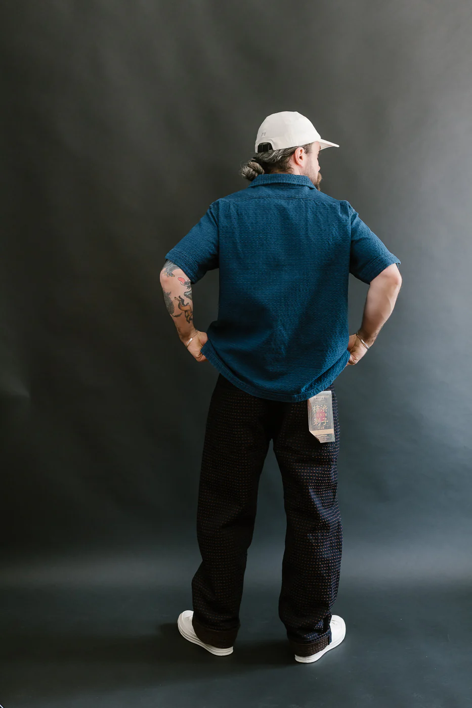 D1897RS - 15.5oz "Kakishibu Sashiko" Indigo Jacquard Denim - Dant Exclusive Regular Straight - Image 9