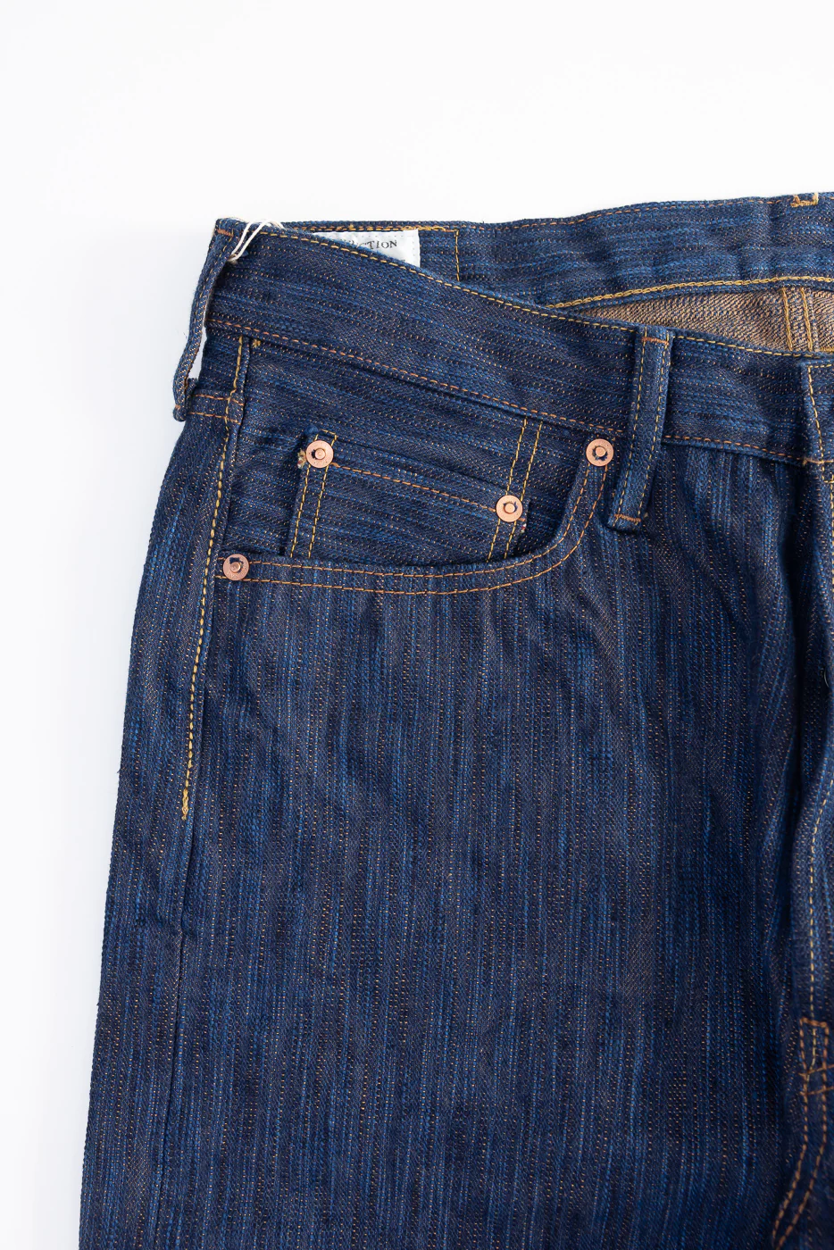 D1905S - 15oz "Awa Sho-ai Kakishibu" Natural Indigo x Kakishibu Selvedge Jeans - Regular Straight - Image 4