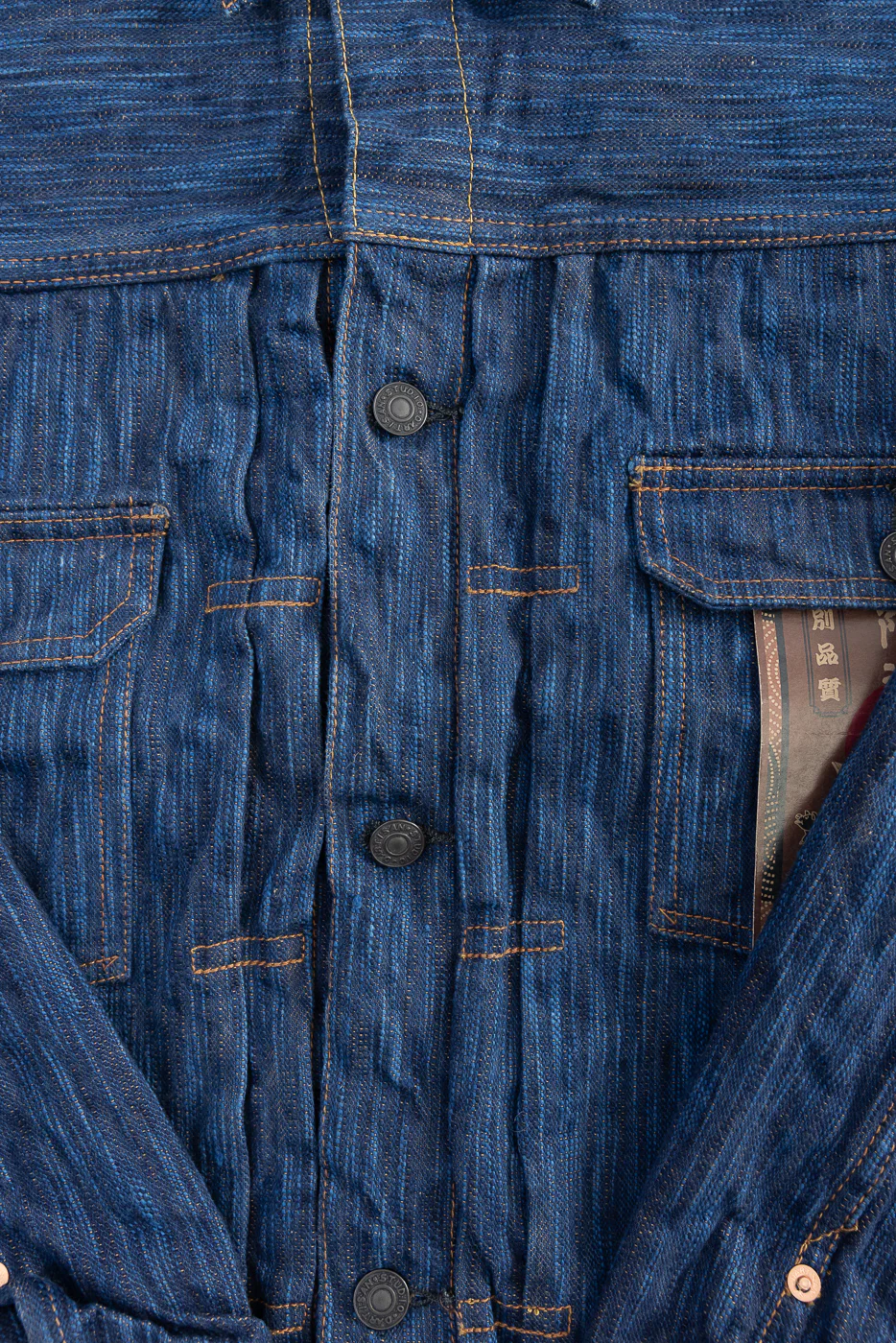 D4615 - 15oz "Awa Sho-Ai Kakishibu" Natural Indigo x Kakishibu Selvedge Jacket - Type II - Image 3