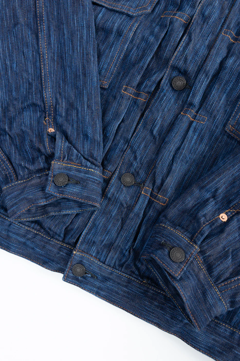 D4615 - 15oz "Awa Sho-Ai Kakishibu" Natural Indigo x Kakishibu Selvedge Jacket - Type II - Image 4