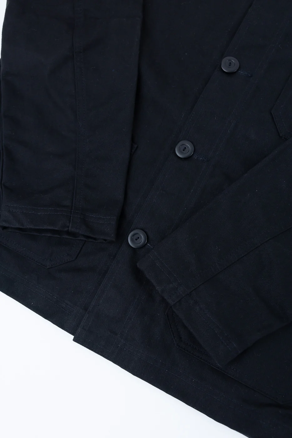 Dant Exclusive Dry Wax Woven Chore Coat - Black HB - Image 3