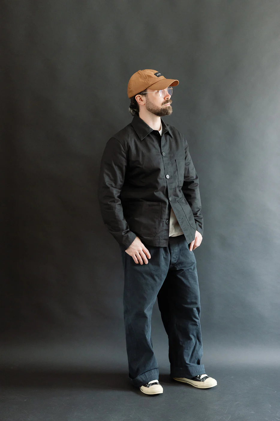Dant Exclusive Dry Wax Woven Chore Coat - Black HB - Image 6