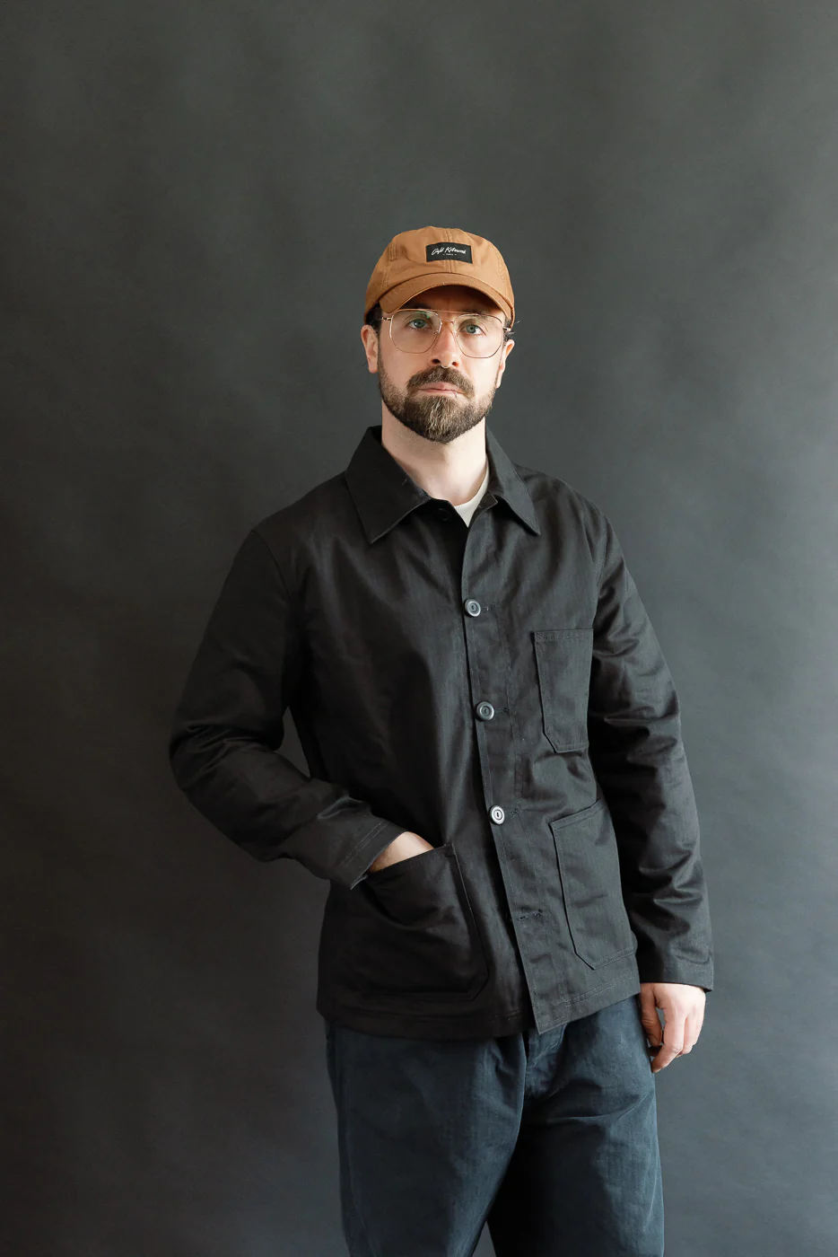 Dant Exclusive Dry Wax Woven Chore Coat - Black HB - Image 8