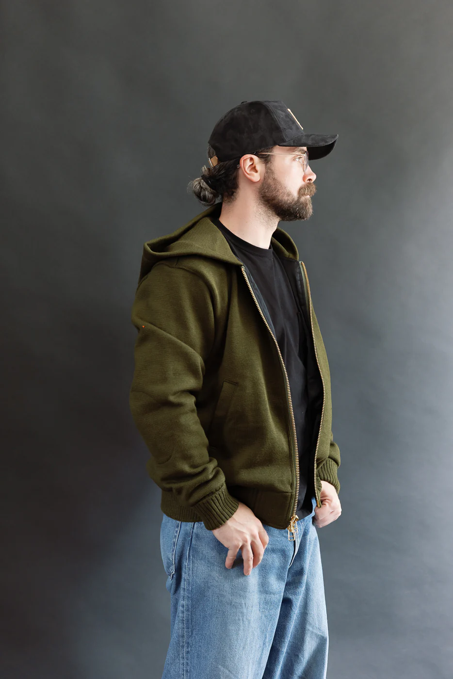 Dant Exclusive Full Zip Moto Hoodie - Loden - Image 11
