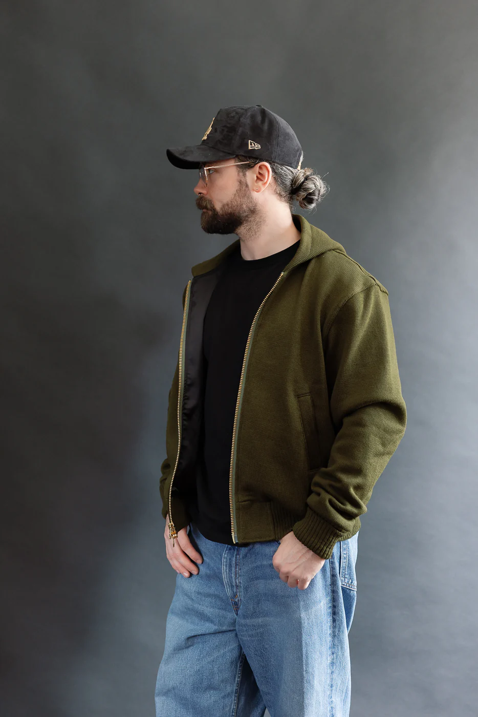Dant Exclusive Full Zip Moto Hoodie - Loden - Image 14