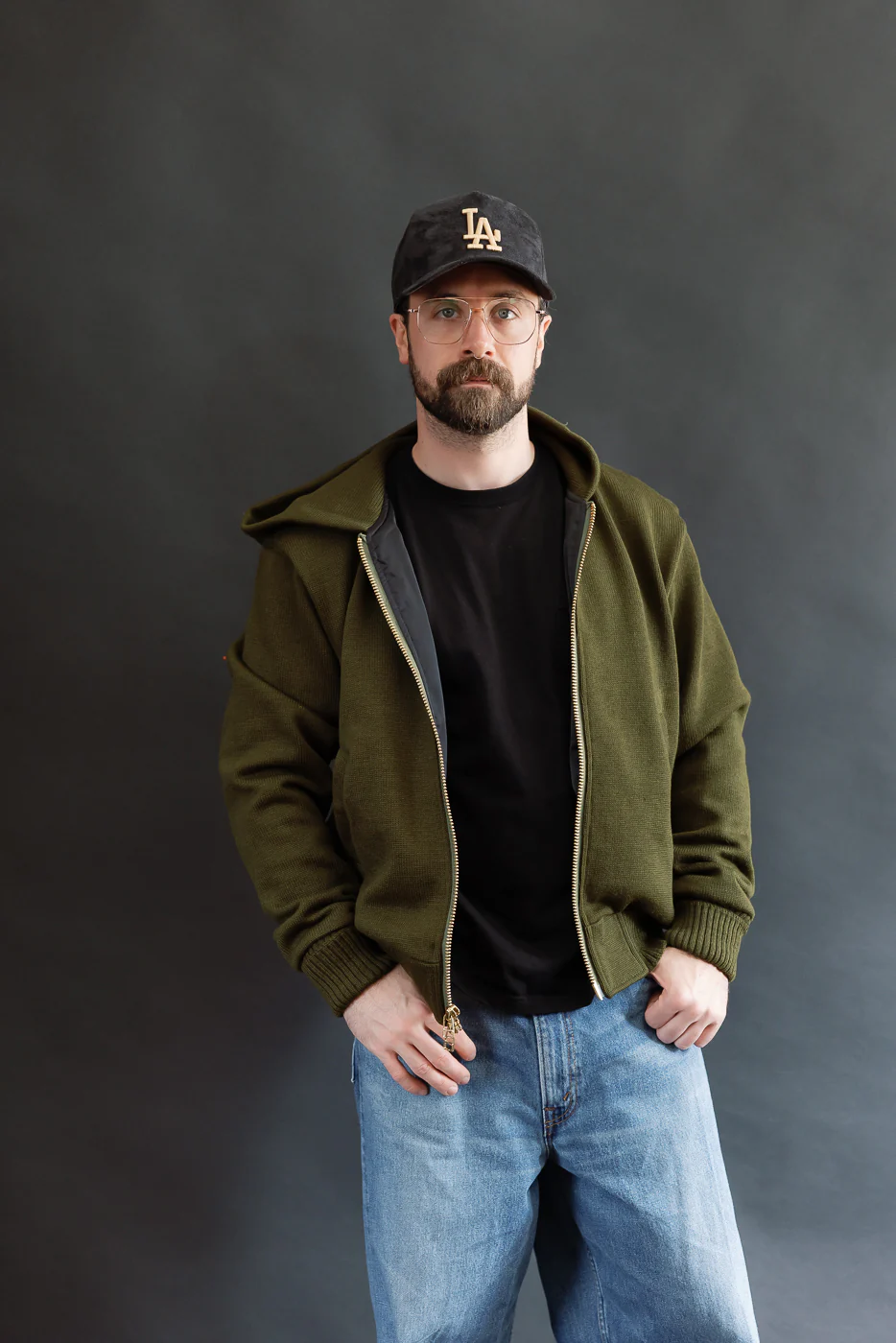 Dant Exclusive Full Zip Moto Hoodie - Loden - Image 15