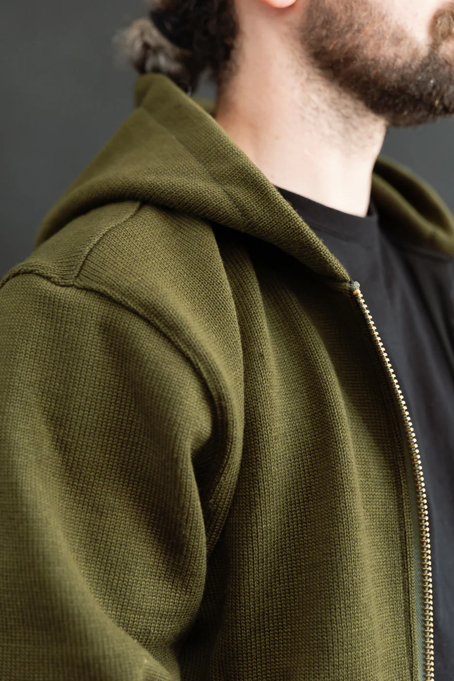 Dant Exclusive Full Zip Moto Hoodie - Loden - Image 20