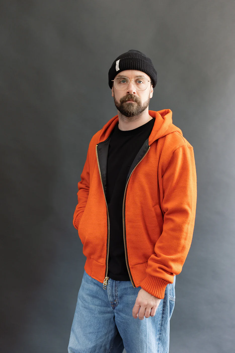 Dant Exclusive Full Zip Moto Hoodie - Safety Orange - Image 11