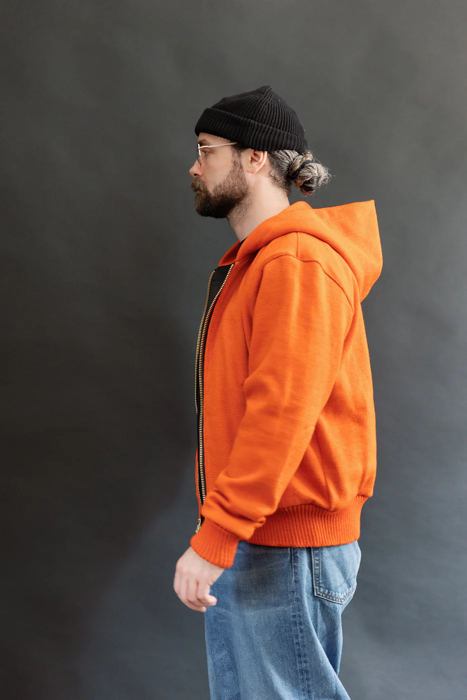 Dant Exclusive Full Zip Moto Hoodie - Safety Orange - Image 12