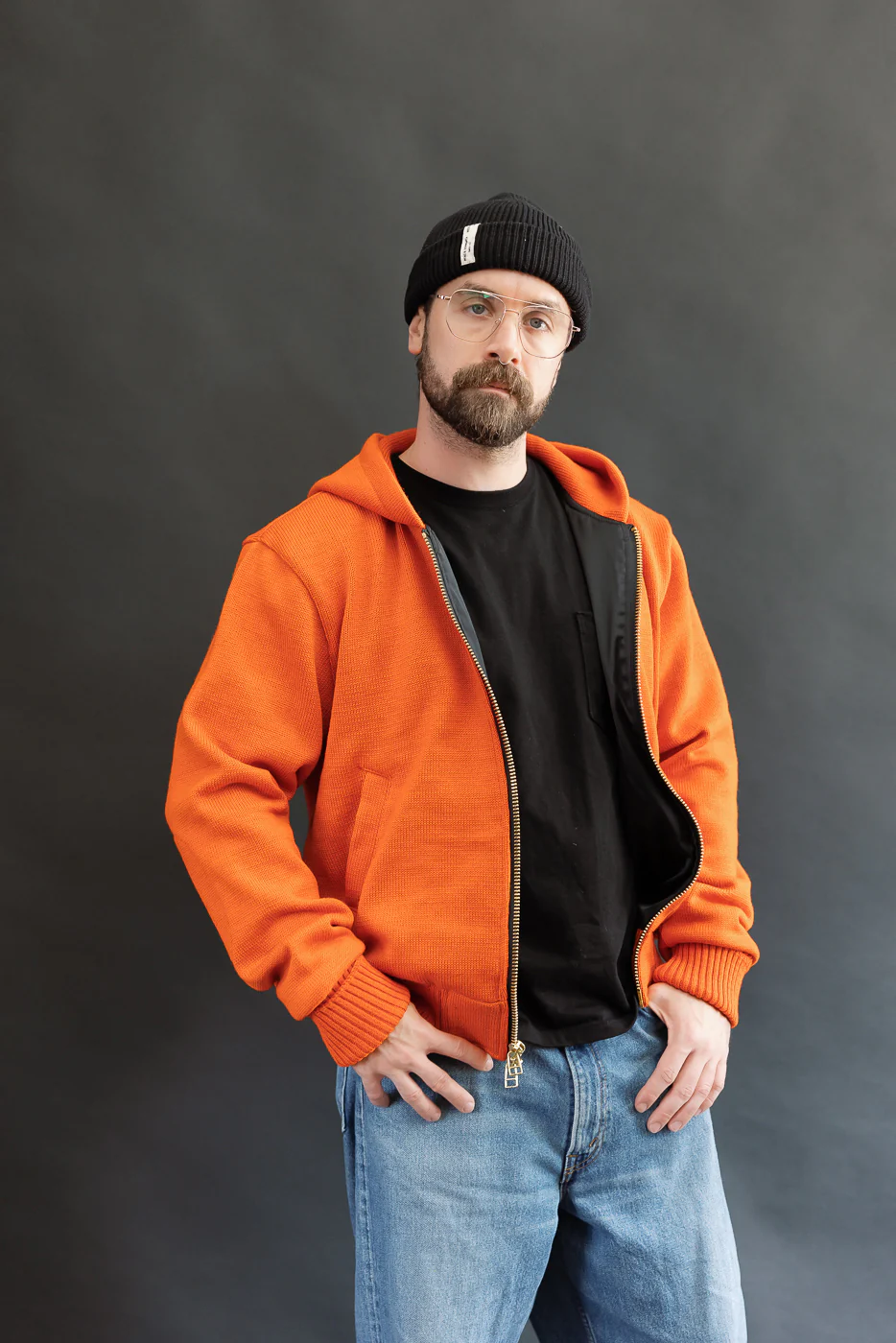 Dant Exclusive Full Zip Moto Hoodie - Safety Orange - Image 16