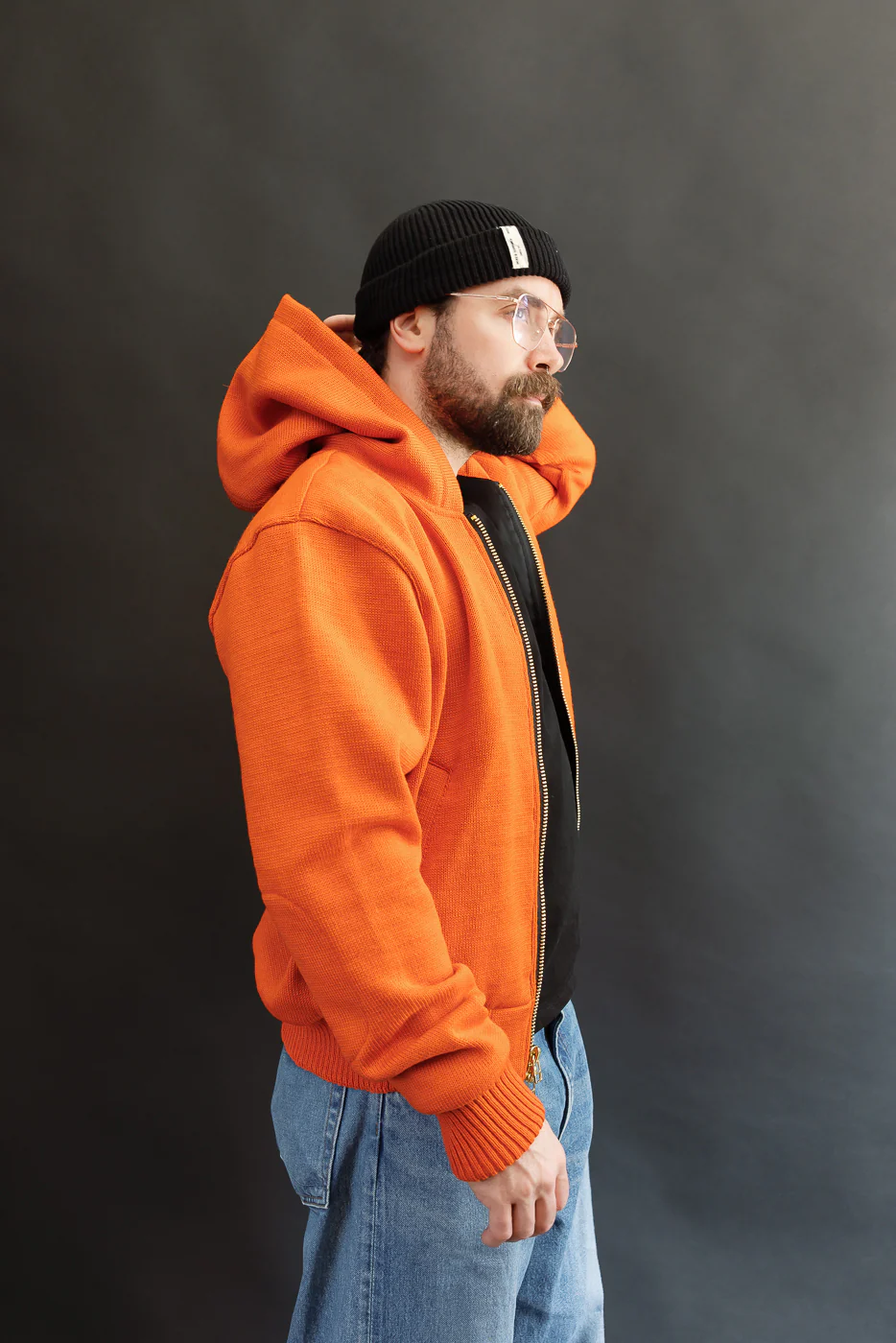 Dant Exclusive Full Zip Moto Hoodie - Safety Orange - Image 17