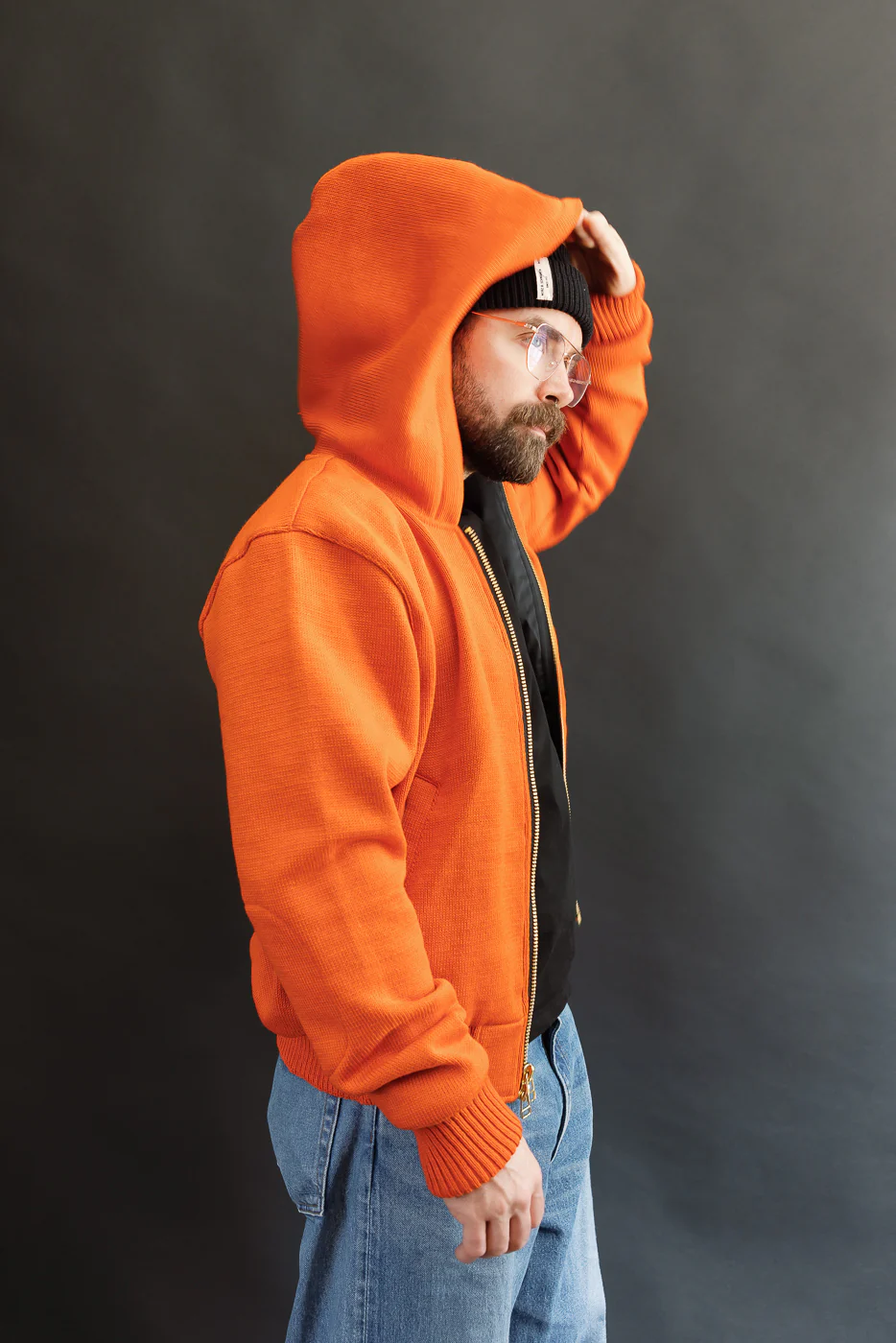 Dant Exclusive Full Zip Moto Hoodie - Safety Orange - Image 18