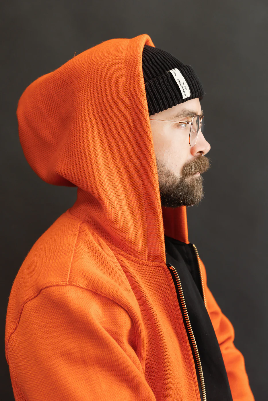 Dant Exclusive Full Zip Moto Hoodie - Safety Orange - Image 19