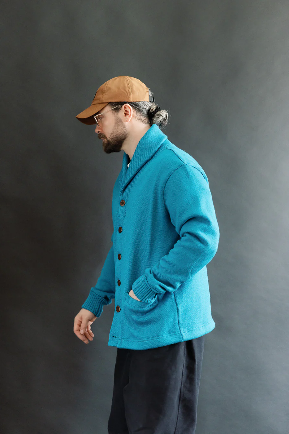 Dant Exclusive Shawl Sweater Coat - Aqua - Image 14