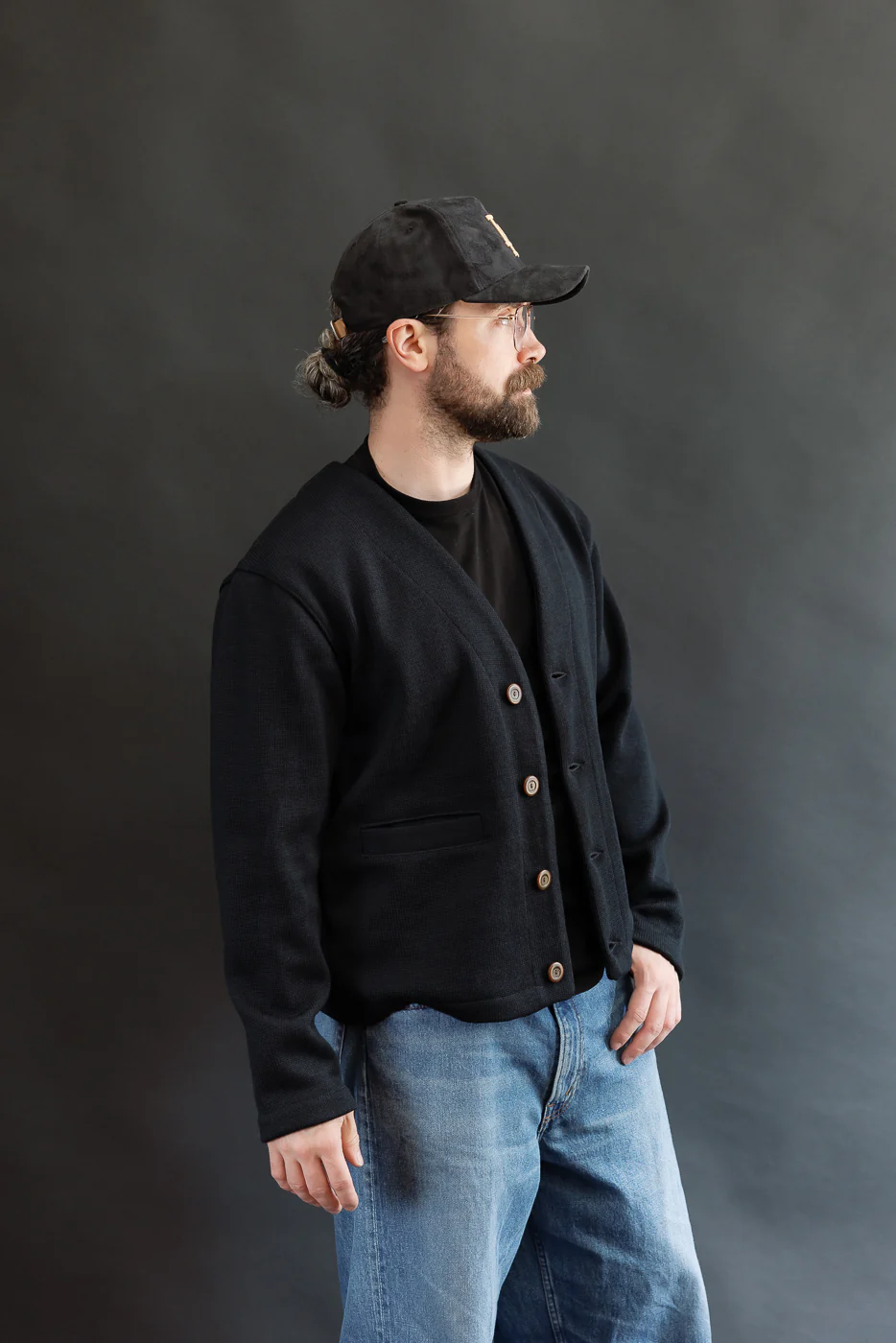 Dant Exclusive Slouchy Cardigan - Black - Image 10