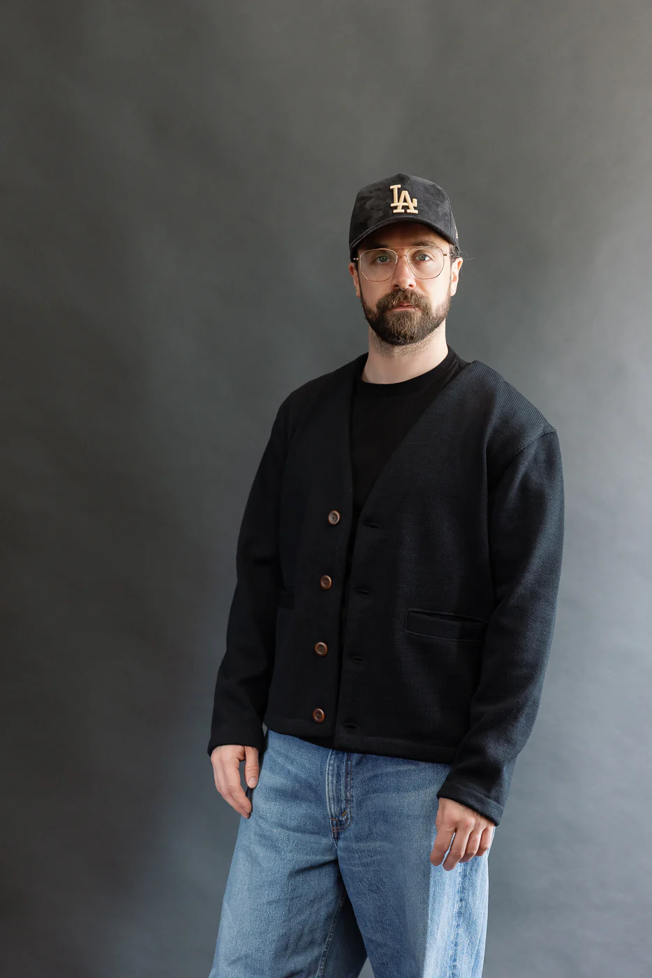 Dant Exclusive Slouchy Cardigan - Black - Image 14