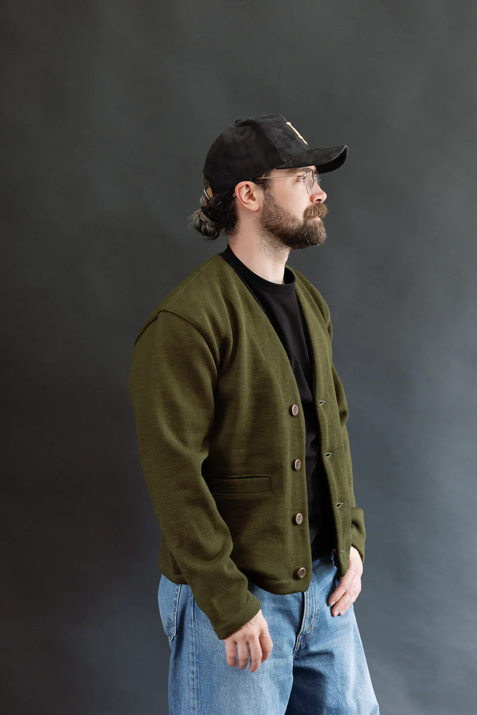 Dant Exclusive Slouchy Cardigan - Loden - Image 10