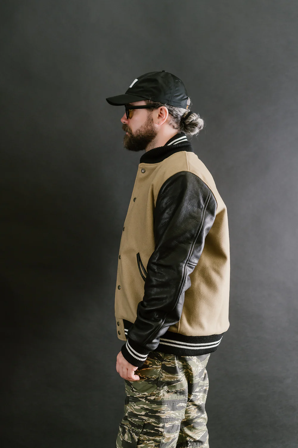 Dant x Dehen - Varsity Jacket - Camel, Black - Image 15